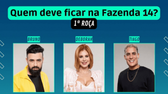 1ª Roça + Votação Enquete A Fazenda 2022 R7: Bruno, Deborah ou Tiago Ramos, quem fica?