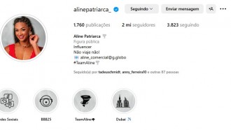 Aline, do BBB 25, atinge 2 milhões de seguidores