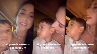 Deniziane reencontra o filho Lucca após sair do BBB 24