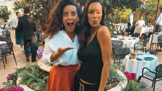 Domitila Barros encontra top Lais Ribeiro em Cannes