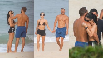 Jade Picon curte praia com namorado André Lamoglia