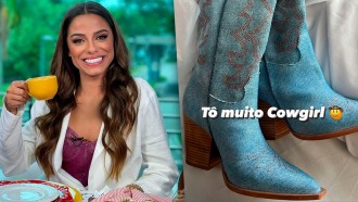 Key Alves ganha bota e chapéu de cowboy de fãs: 'Muito cowgirl'