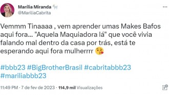 Marília alfineta Tina após Eliminação no BBB 23