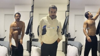 De cueca, Mateus se arruma 'com seguidores' para viagem a Goiânia