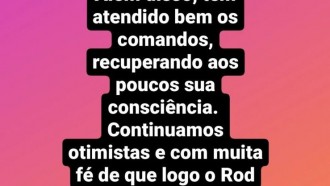 Rodrigo, do BBB 22, inicia processo de extubação e está recuperando a consciência aos poucos, diz irmão