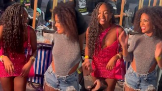 Sarah Aline e Marvvila curtem noite de samba no Rio