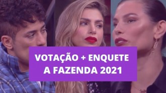 Votação + Enquete A Fazenda: Tiago, Erika ou Dayane, quem sai?