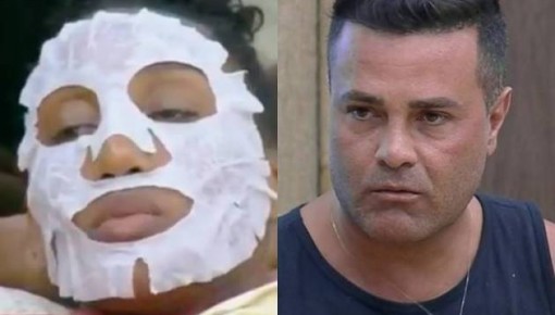 Sabrina assusta Rodrigo ao aparecer com máscara facial