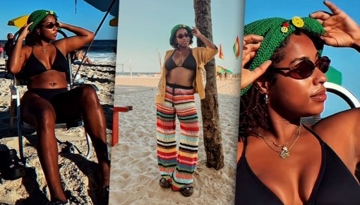 Fora do BBB 25, Thamiris curte dia de praia no Rio Janeiro