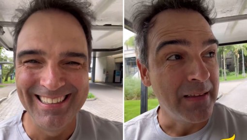 Tadeu Schmidt visita a casa do BBB 25 pela primeira vez