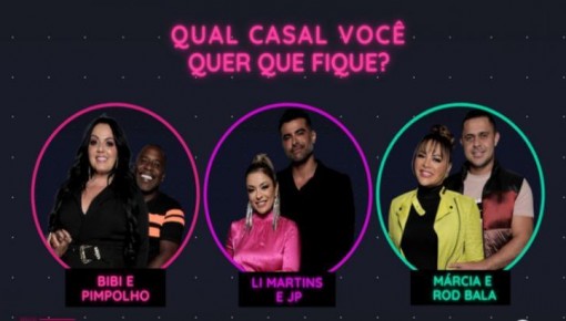 Votação DR Power Couple 4: Bibi e Pimpolho x Li Martins e JP x Márcia e Rod Bala - Quem vai ficar?