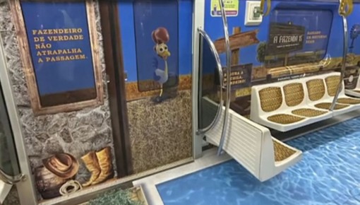 Metrô de SP entra no clima de A Fazenda 15