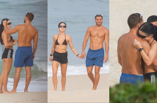 Jade Picon curte praia com namorado André Lamoglia