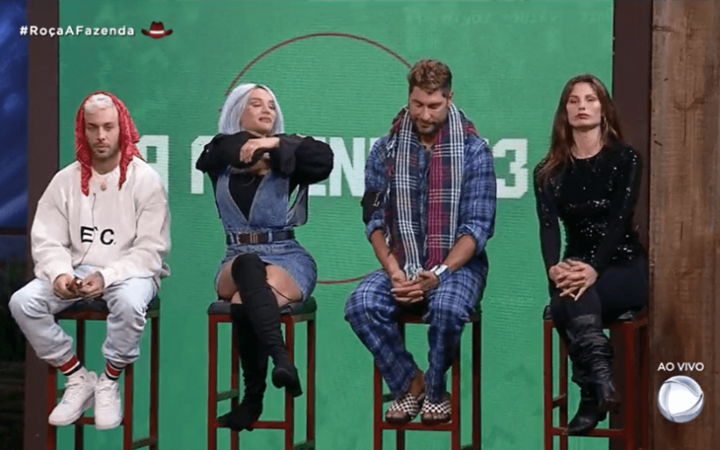 A Fazenda 13: Aline, Dayane, Gui Araujo, e Victor estão na 4ª roça