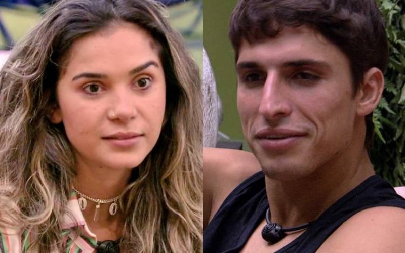 BBB20 - Felipe brinca com Gizelly e sister rebate: “Beijar, só você, bebê”