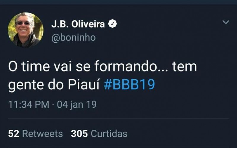 Boninho surpreende na web e anuncia piauiense no BBB 19