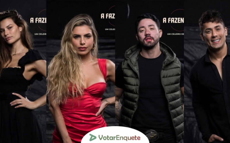 Dayane, Erika, Rico e Tiago estão na roça de A Fazenda 2020