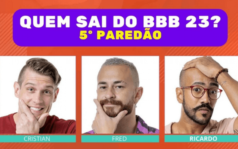 Enquete BBB 23 + Votação Gshow: Cristian Vanelli, Fred Desimpedidos ou Ricardo ‘Alface’, quem sai no 5º Paredão?
