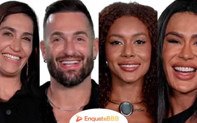 Enquete BBB 25 3º Paredão: Diego, Daniele, Gracyanne ou Giovanna, quem você quer eliminar?
