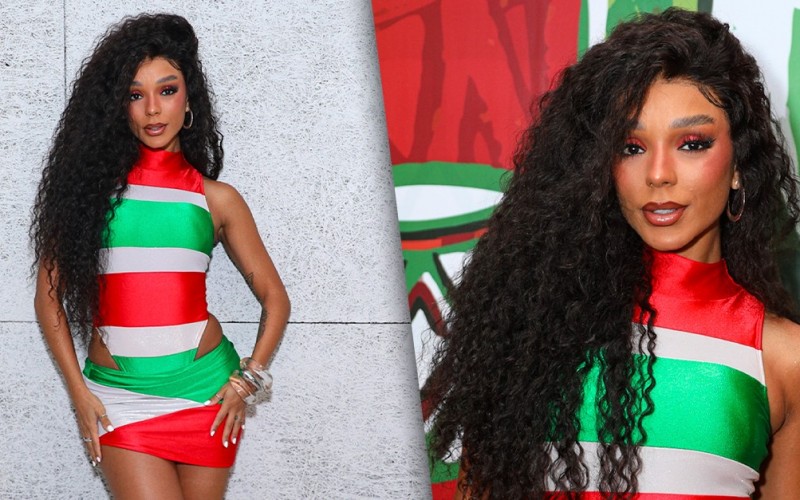 Brunna Gonçalves marca presença em ensaio na Grande Rio