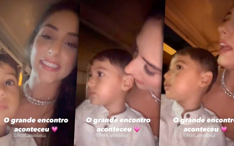 Deniziane reencontra o filho Lucca após sair do BBB 24