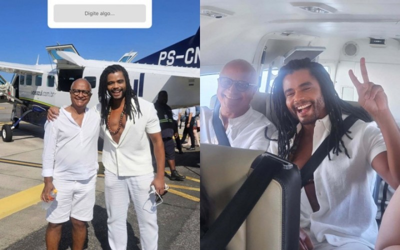Diogo Almeida leva o pai para passeio aéreo