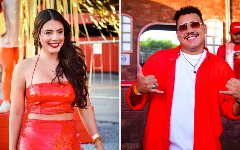 Ex-BBB Fernanda desfila com look sexy e Buda joga capoeira em São Paulo