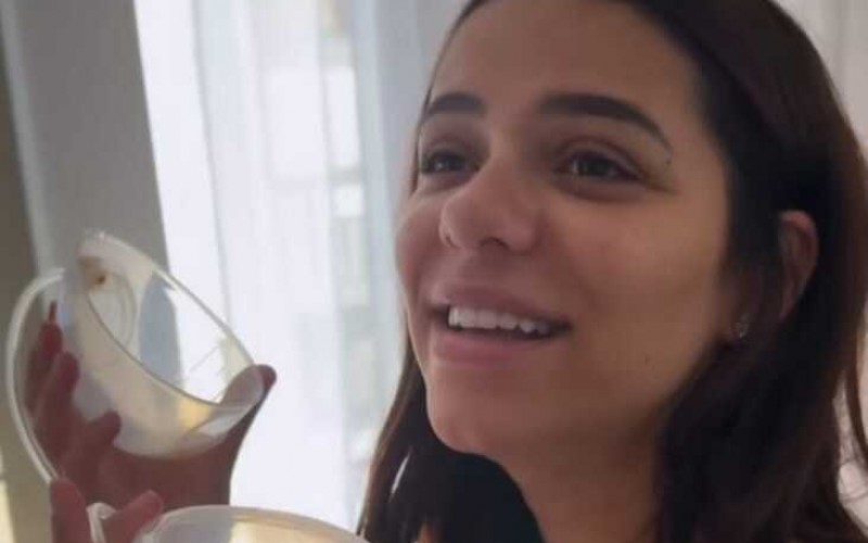 Key Alves experimenta próprio leite após parto: 