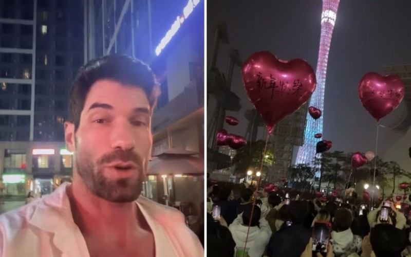 Morando na China, ex-BBB Roni Mazon comemora chegada de 2026