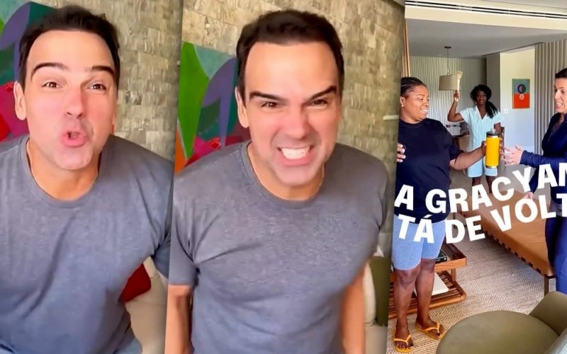 Tadeu Schmidt dubla reação de Camilla na dinâmica do Freeze