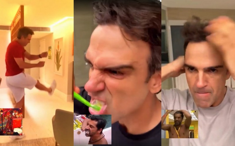 Tadeu Schmidt recria momentos de Alberto Cowboy no BBB 26