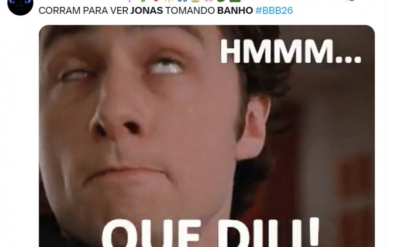 Web pega fogo com banho de Jonas Sulzbach: 