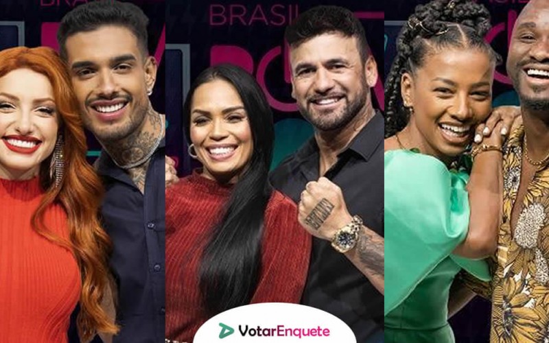 Enquete Power Couple 2022 8° DR Votação R7: Brenda e Matheus, Eliza e Hadballa ou Michele e Passa, quem deve ficar?