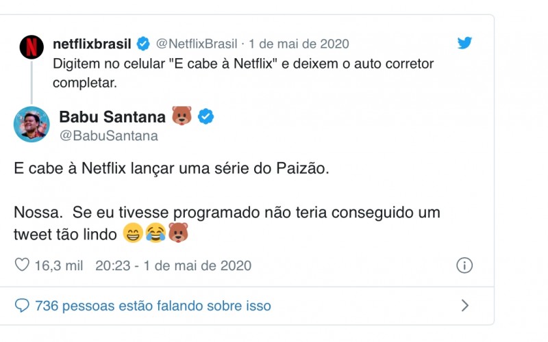 Babu pede ‘série do Paizão’ à Netflix e internet PIRA