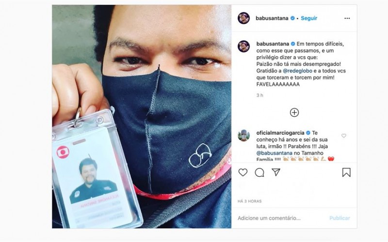 Babu Santana é o novo contratado: “Gratidão a todos”