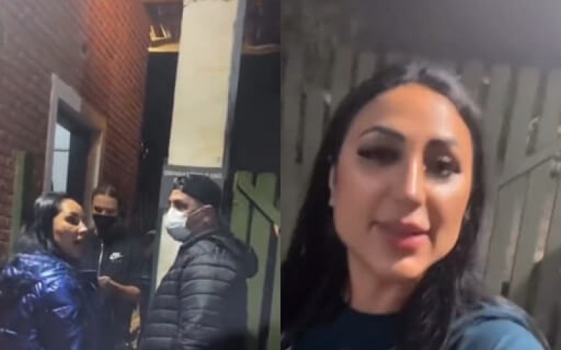 A Fazenda: Irmãs de Deolane protestam na porta da sede e tentam tirar peoa