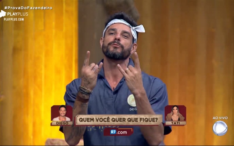 Na Roça, Diego Grossi e Tati Dias pedem votos ao público