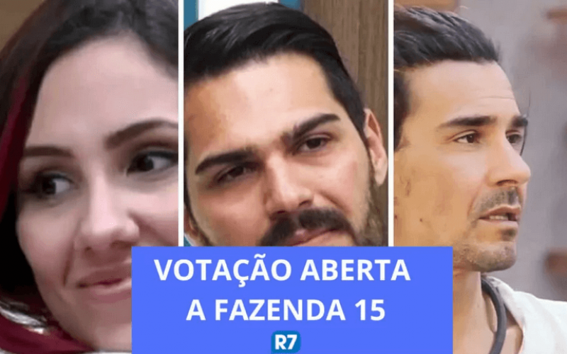 R7 COM votação A Fazenda 15: quem está na frente hoje (23/11)