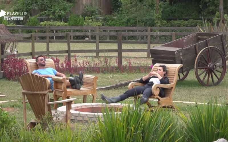 Thayse e Rodrigo torcem para que Diego vença Bifão na Roça