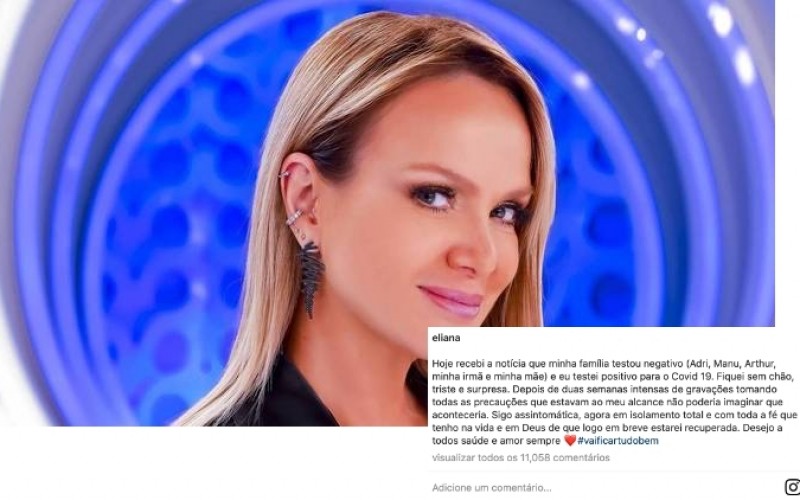 Apresentadora Eliana, testa positivo para COVID 19 - ‘’Fiquei sem chão, triste e surpresa’’